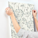 Wallpaper Flourish Wallpaper // Blue & Grey 