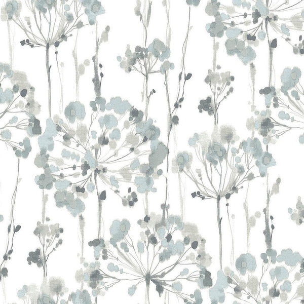 Wallpaper Flourish Wallpaper // Blue & Grey 