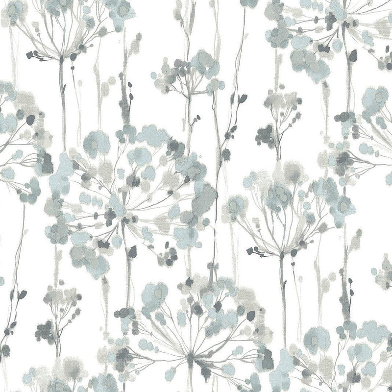 Wallpaper Flourish Wallpaper Sample // Blue & Grey 8 x 10 
