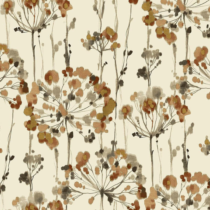 Wallpaper Flourish Wallpaper Sample // Cream & Gold Metallic 8 x 10 