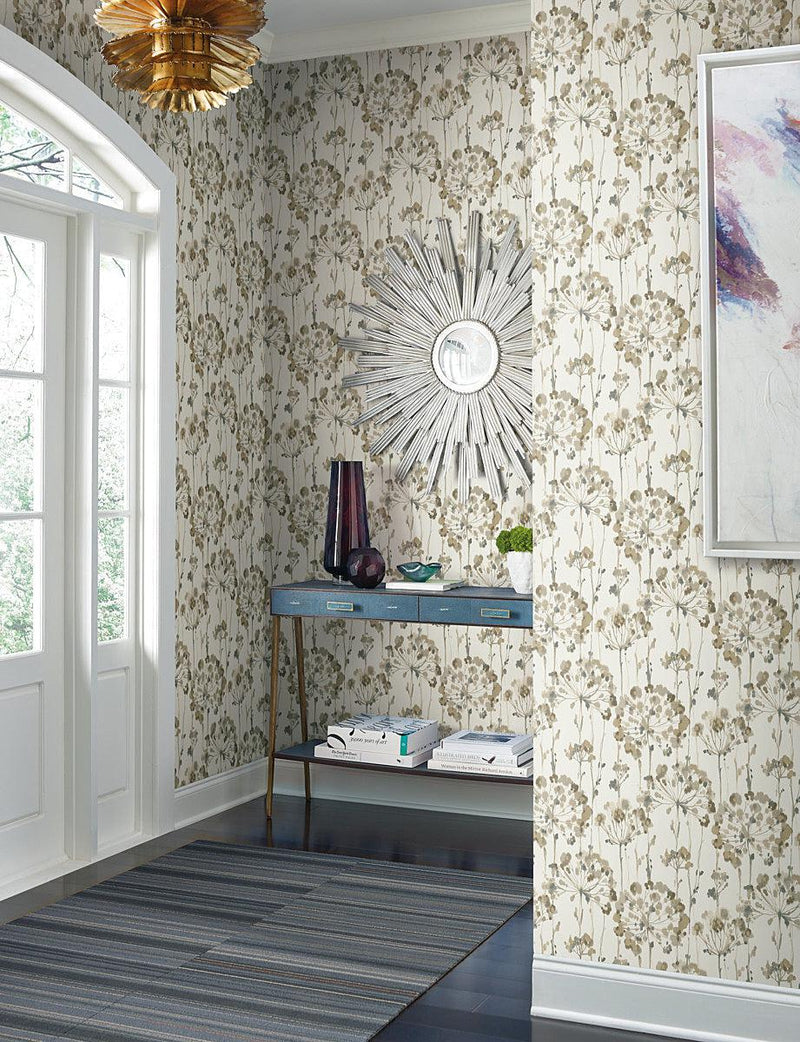 Wallpaper Flourish Wallpaper // Taupe Metallic 