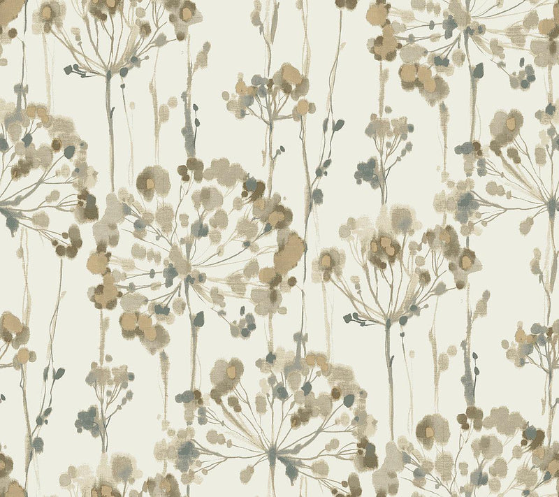 Wallpaper Flourish Wallpaper // Taupe Metallic 