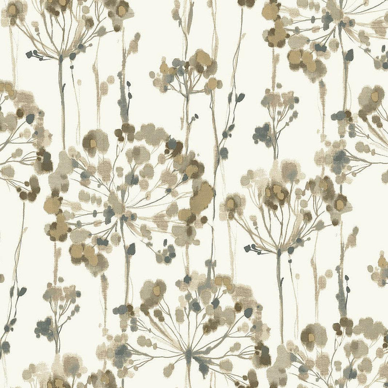 Wallpaper Flourish Wallpaper // Taupe Metallic 