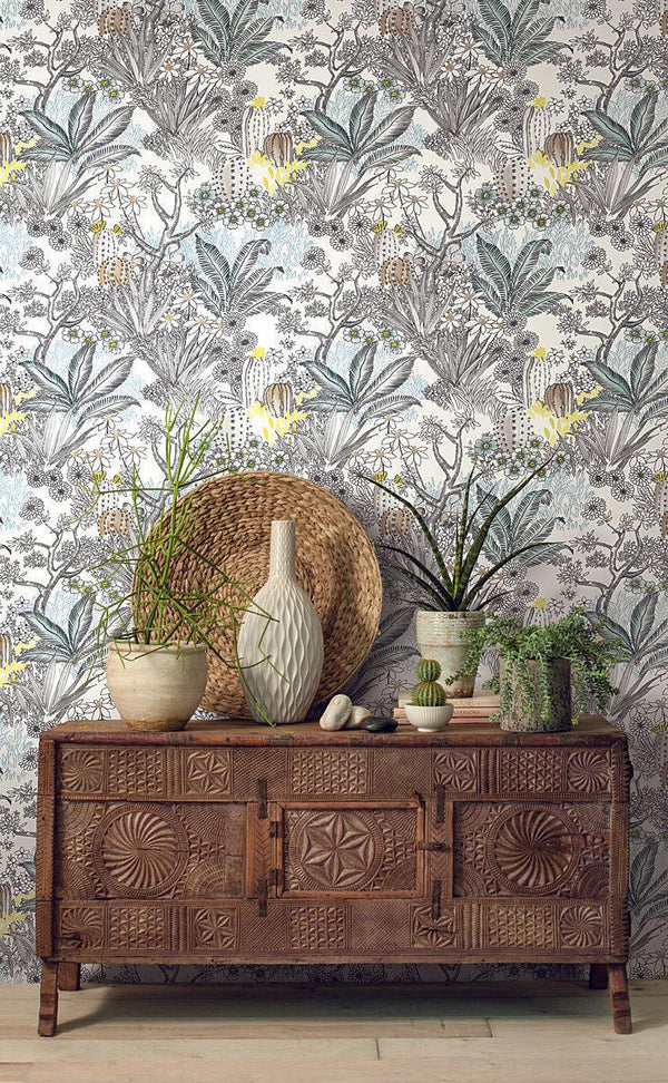Wallpaper Flowering Desert Wallpaper // Black 