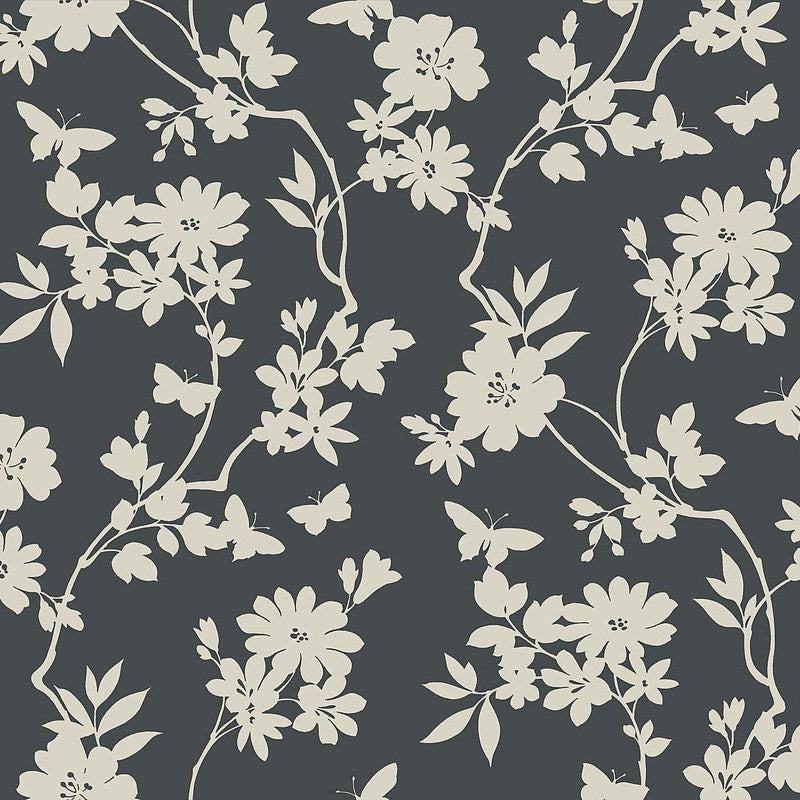 Wallpaper Flutter Vine Wallpaper Sample // Grey 8 x 10 