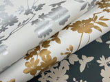 Wallpaper Flutter Vine Wallpaper // White & Gold 