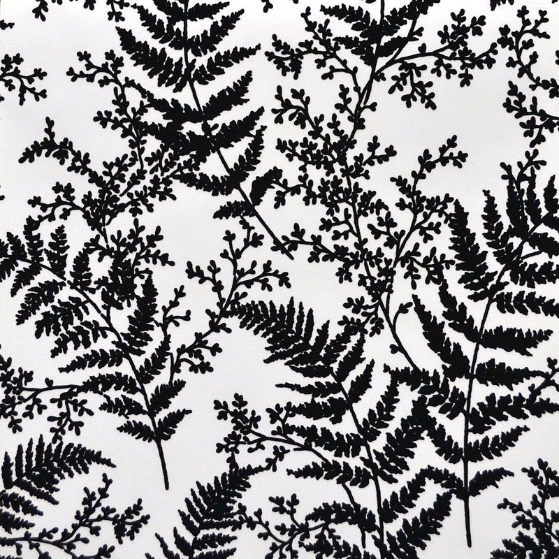 Wallpaper Forest Fern Flock Wallpaper // Black 