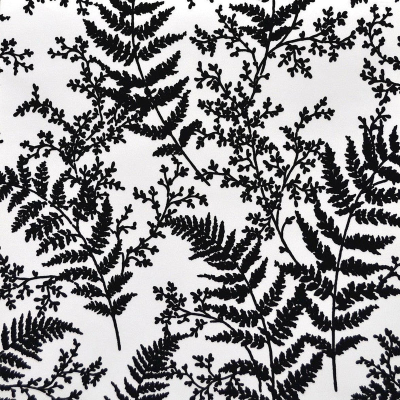 Wallpaper Forest Fern Flock Wallpaper Sample // Black 8 x 10 