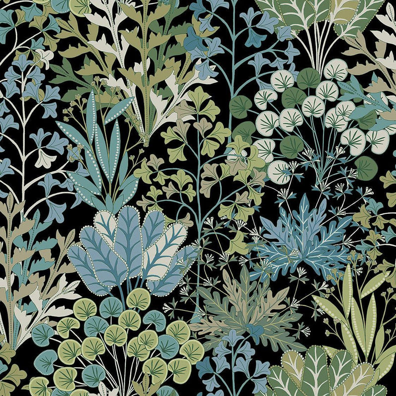 Wallpaper Forest Floor Wallpaper Sample // Black 8 x 10 