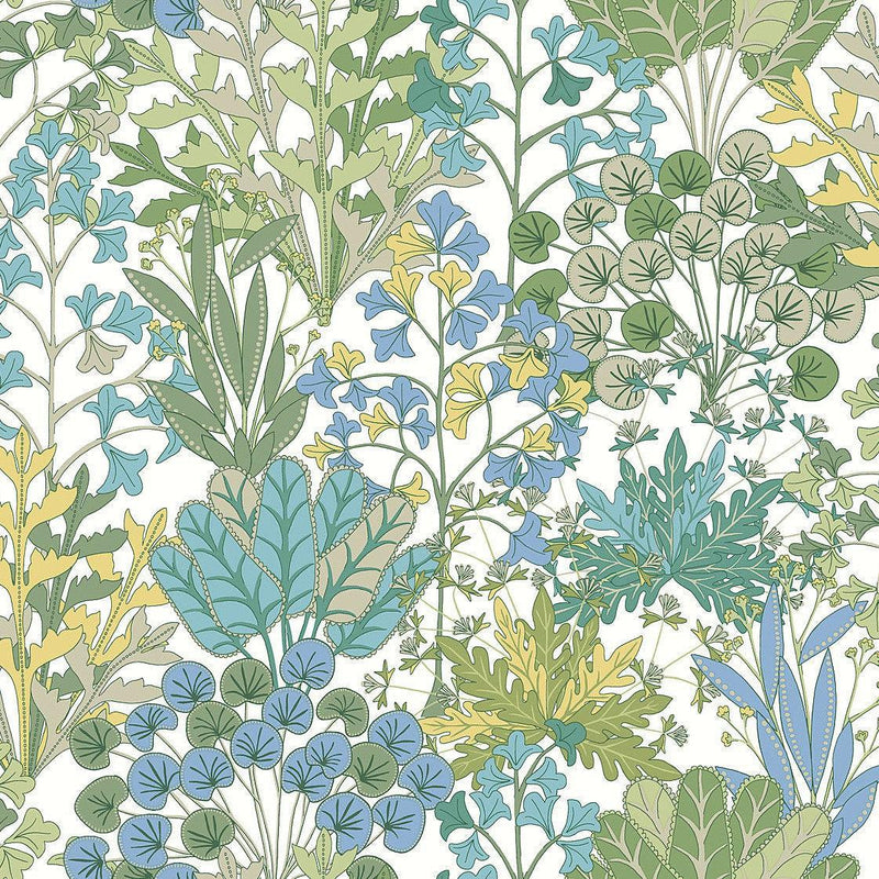 Wallpaper Forest Floor Wallpaper Sample // White & Green 8 x 10 