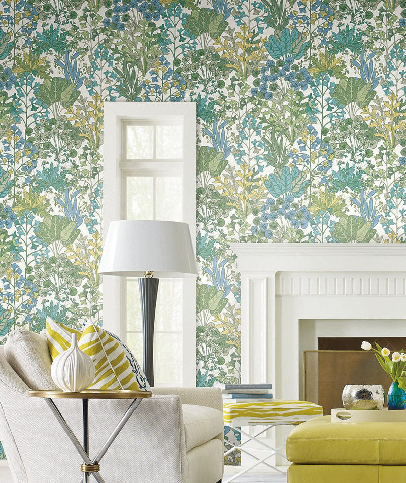 Wallpaper Forest Floor Wallpaper // White & Green 