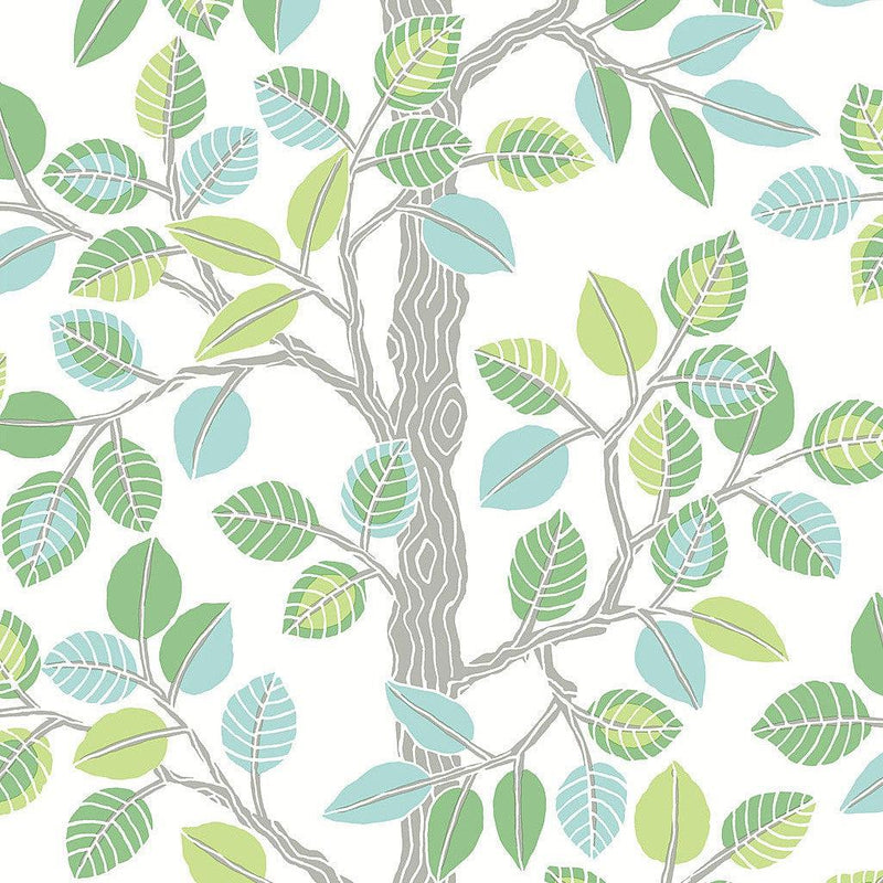 Wallpaper Forest Leaves Peel & Stick Wallpaper Sample // Green 8 x 10 
