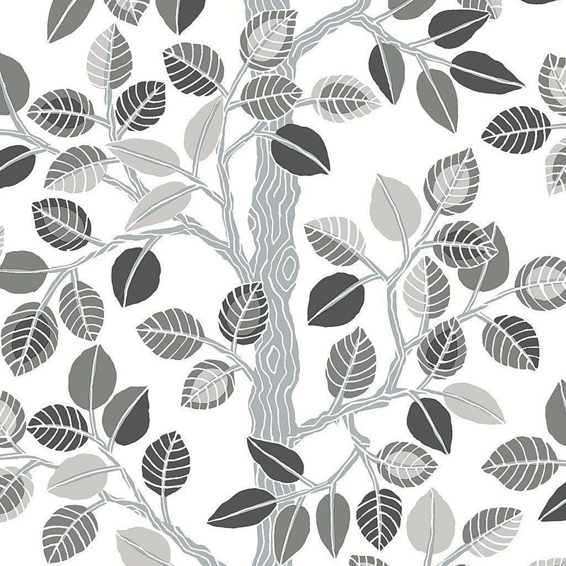 Wallpaper Forest Leaves Peel & Stick Wallpaper Sample // Neutral 8 x 10 