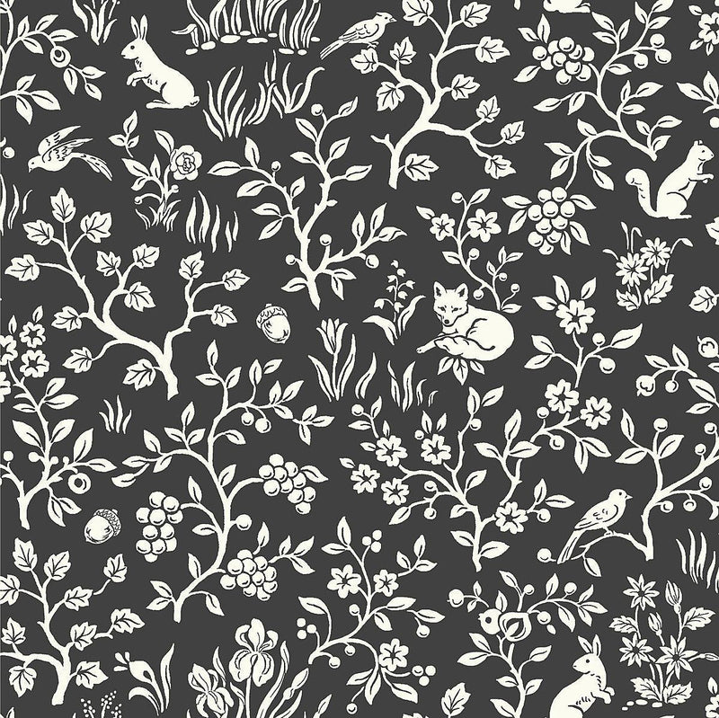 Wallpaper Fox & Fare Wallpaper Sample // Black 8 x 10 