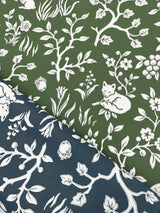 Wallpaper Fox & Hare Wallpaper // Forest Green 