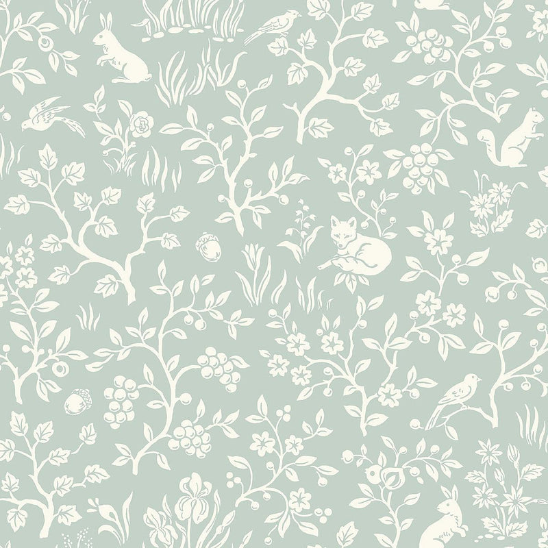 Wallpaper Fox & Hare Wallpaper // Green 