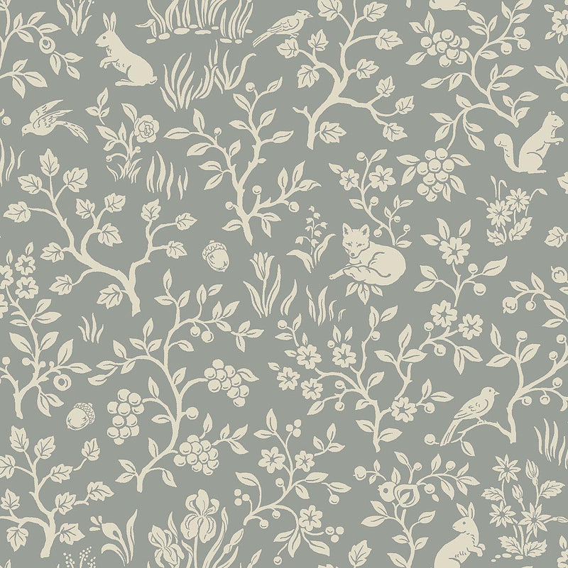 Wallpaper Fox & Hare Wallpaper Sample // Grey 8 x 10 