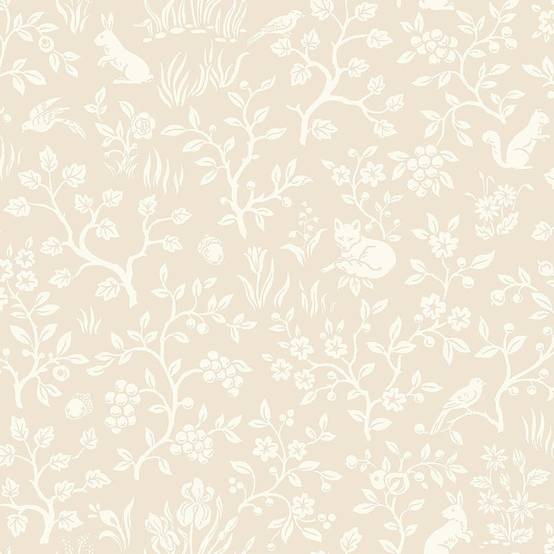 Wallpaper Fox & Hare Wallpaper Sample // Pink 8 x 10 