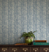 Wallpaper Fractured Herringbone Wallpaper // Blue 