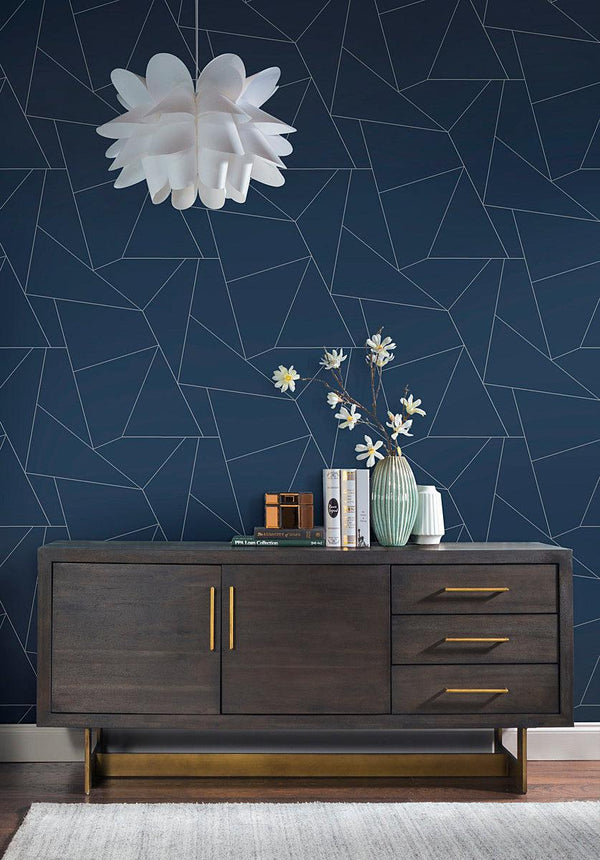 Wallpaper Fractured Prism Peel & Stick Wallpaper // Blue & White 