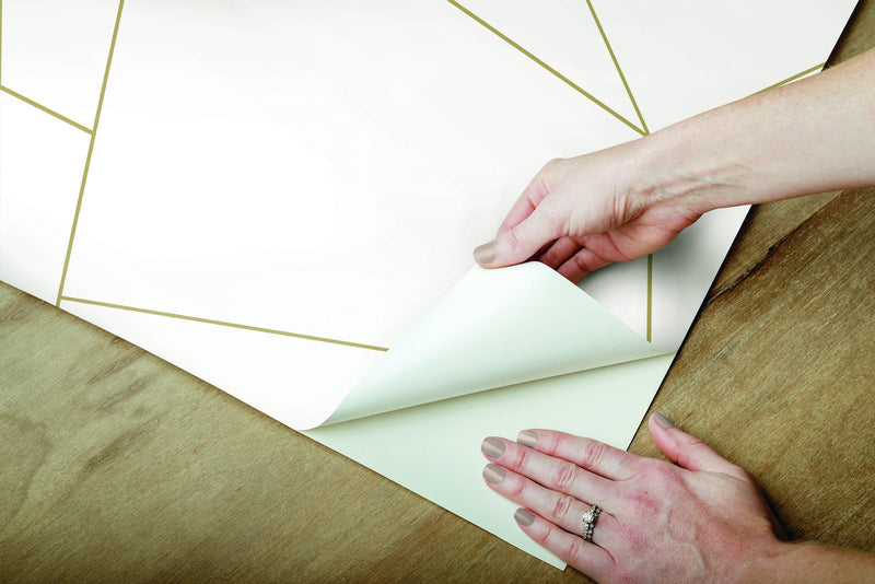 Wallpaper Fractured Prism Peel & Stick Wallpaper // Gold Metallic 