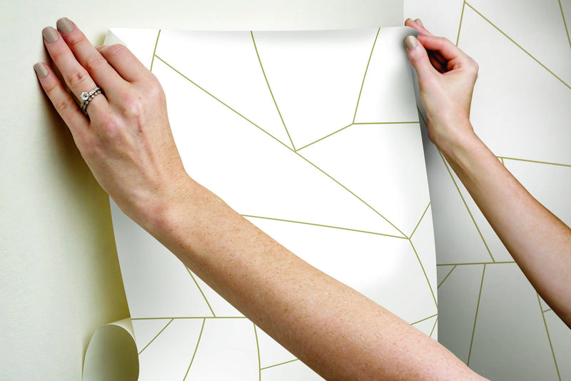 Wallpaper Fractured Prism Peel & Stick Wallpaper // Gold Metallic 