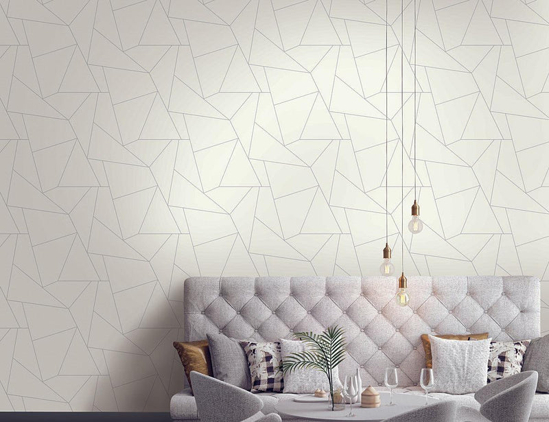 Wallpaper Fractured Prism Peel & Stick Wallpaper // Grey 