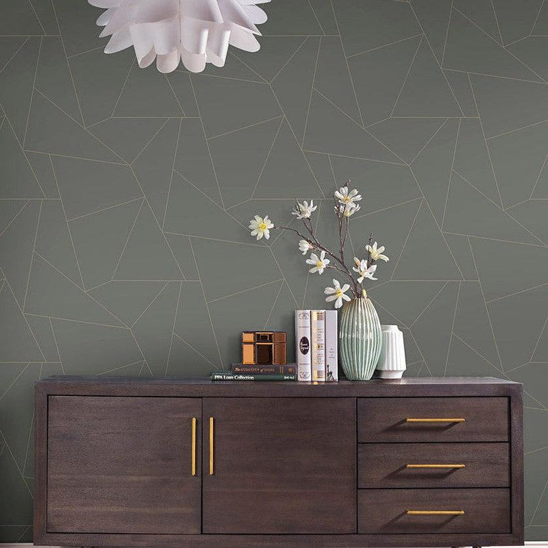Wallpaper Fractured Prism Peel & Stick Wallpaper Sample // Grey 8 x 10 