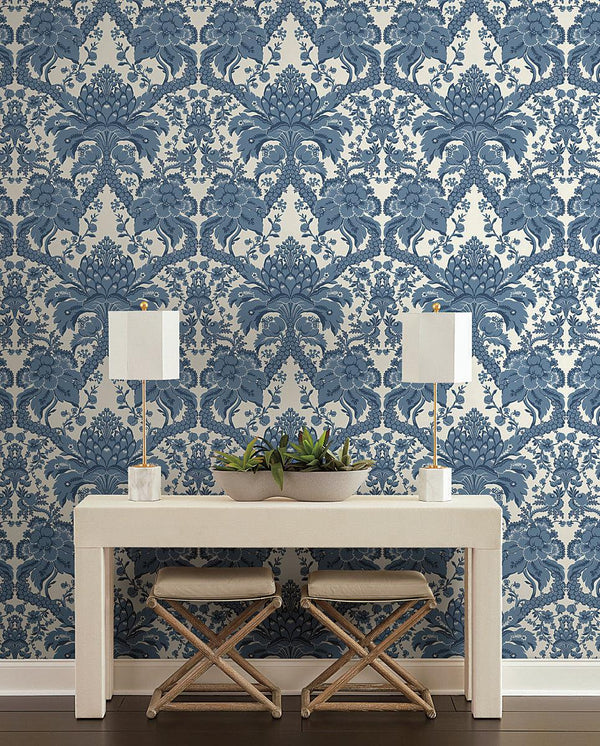 Wallpaper French Artichoke Dam Wallpaper // Blue 