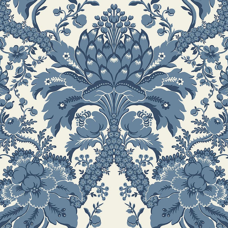 Wallpaper French Artichoke Dam Wallpaper Sample // Blue 8 x 10 