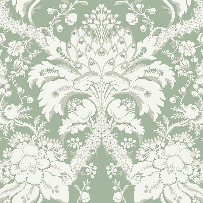 Wallpaper French Artichoke Dam Wallpaper Sample // Green 8 x 10 