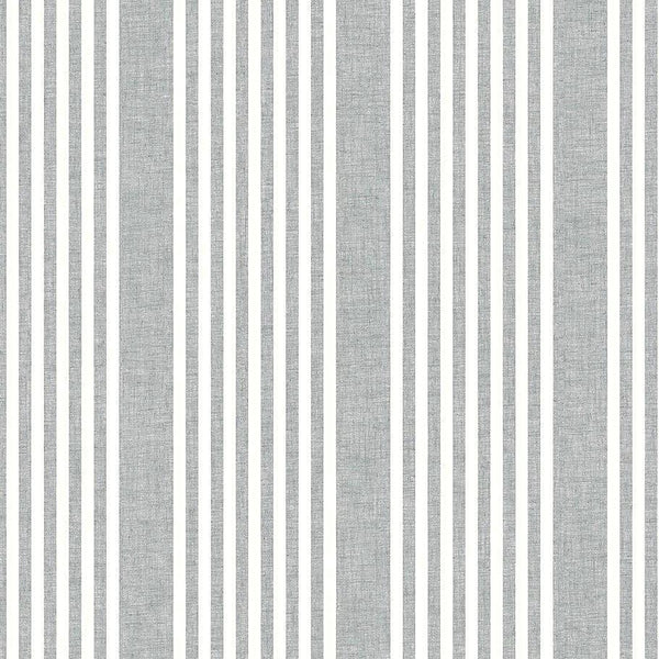 Wallpaper French Linen Stripe Peel & Stick Wallpaper // Grey 