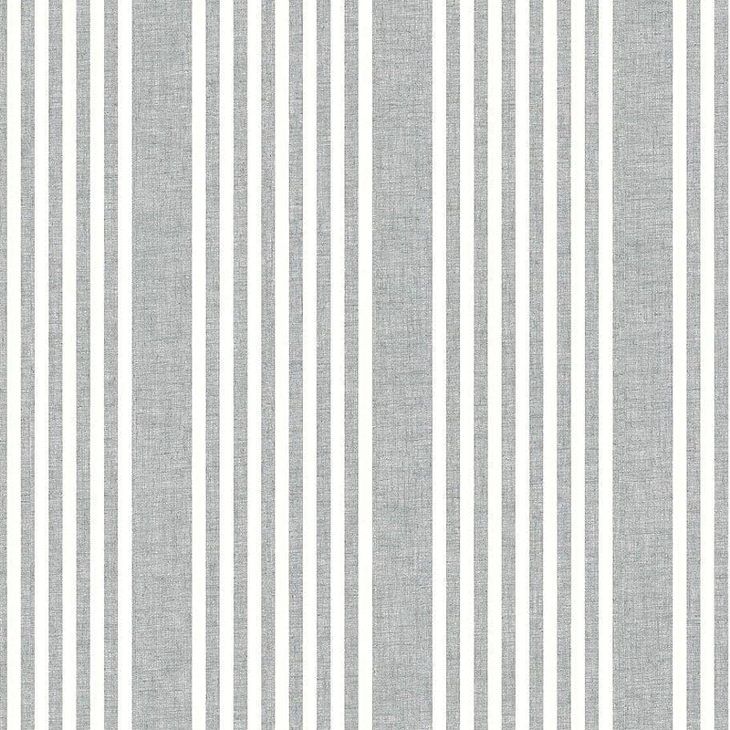 Wallpaper French Linen Stripe Peel & Stick Wallpaper Sample // Grey 8 x 10 