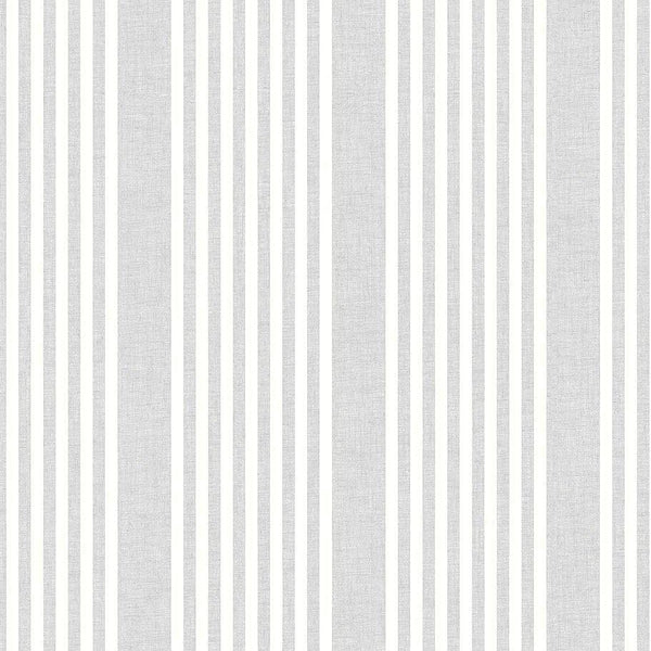 Wallpaper French Linen Stripe Wallpaper // Grey 