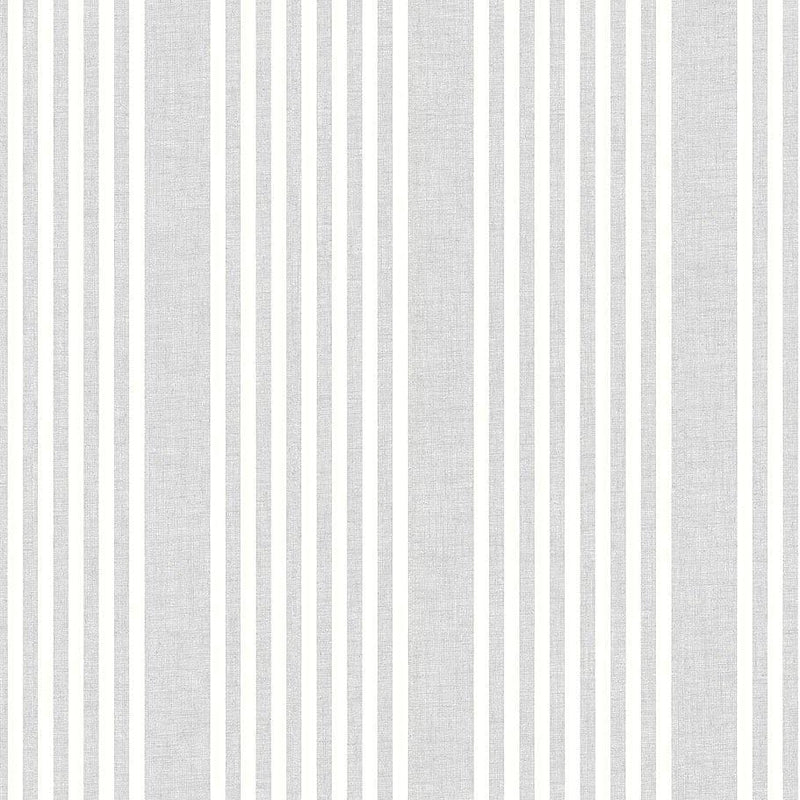 Wallpaper French Linen Stripe Wallpaper Sample // Grey 8 x 10 