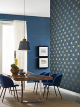 Wallpaper French Marigold Wallpaper // Blue & Gold 