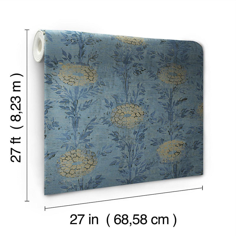 Wallpaper French Marigold Wallpaper // Blue & Gold 