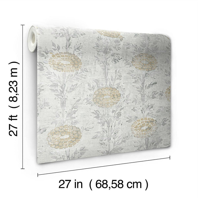 Wallpaper French Marigold Wallpaper // Gold & White 