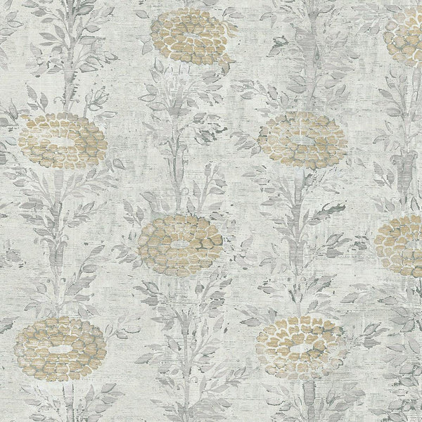 Wallpaper French Marigold Wallpaper // Gold & White 