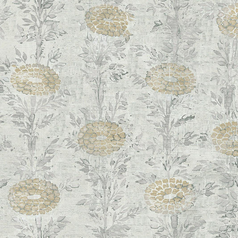 Wallpaper French Marigold Wallpaper Sample // Gold & White 8 x 10 