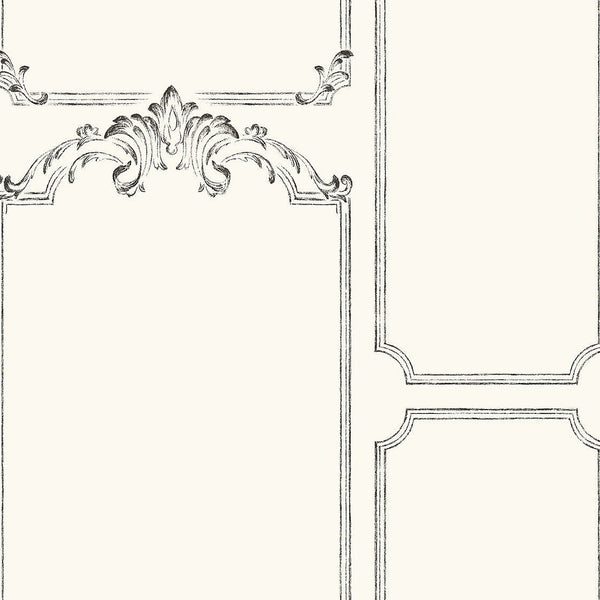 Wallpaper French Panel Wallpaper // White & Black 