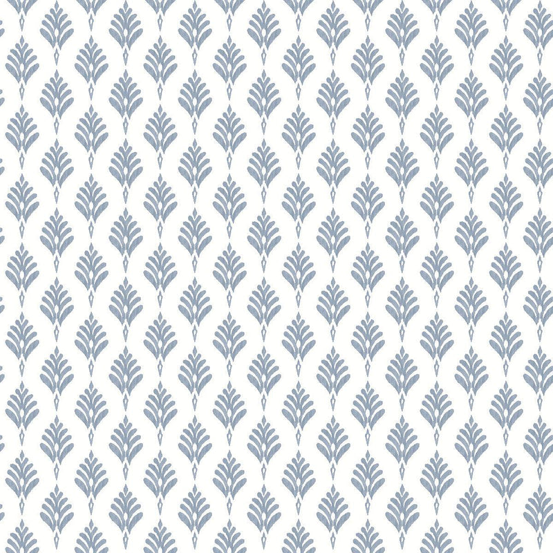Wallpaper French Scallop Wallpaper Sample // Blue 8 x 10 