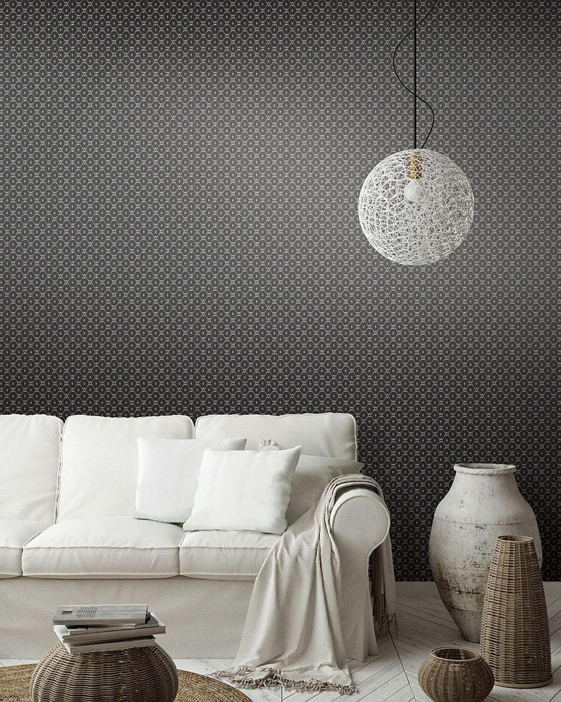 Wallpaper Fretwork Wallpaper // Black 