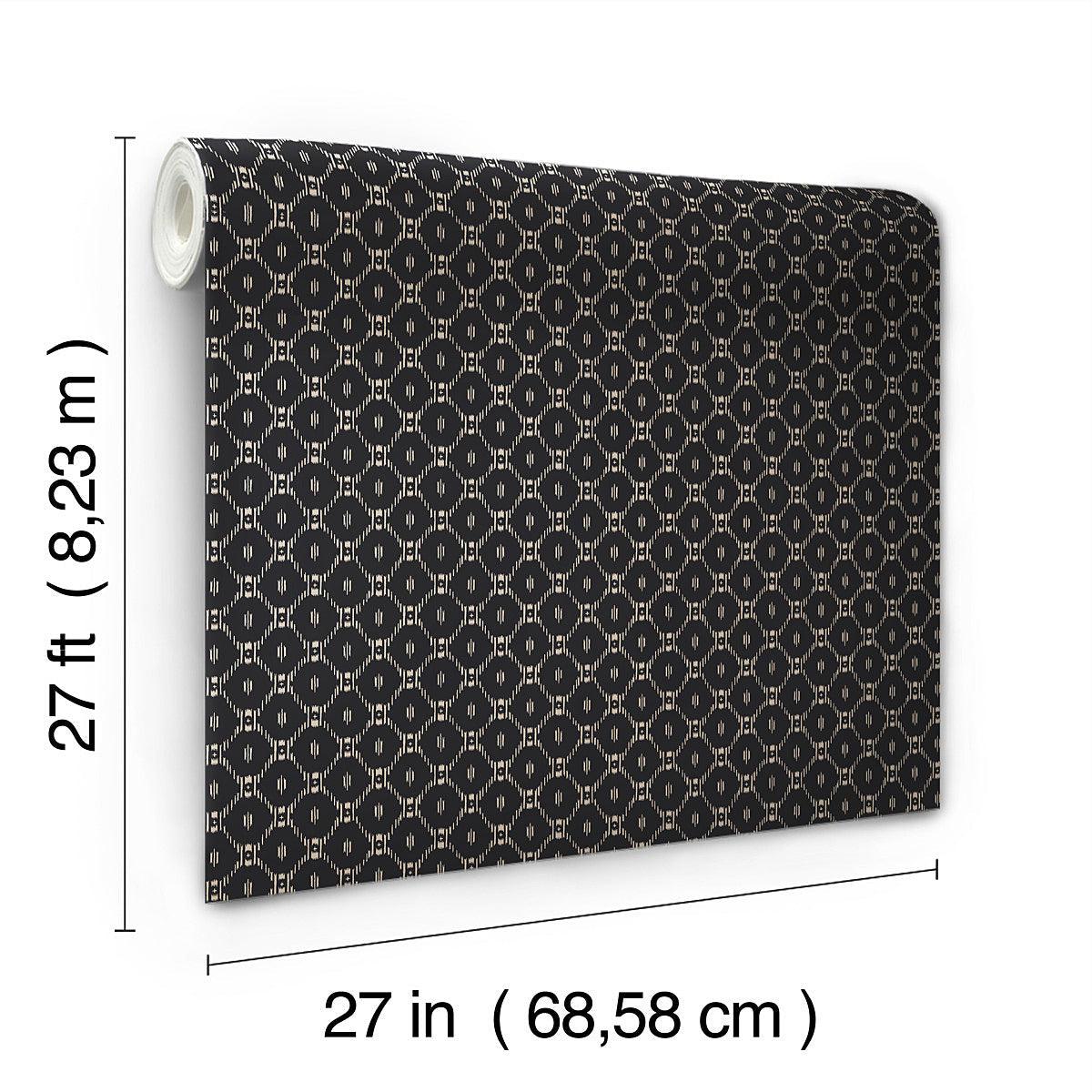 Visual Reference: Black Textured Fretwork Wallpaper Easy To Hang And Tear Resistant