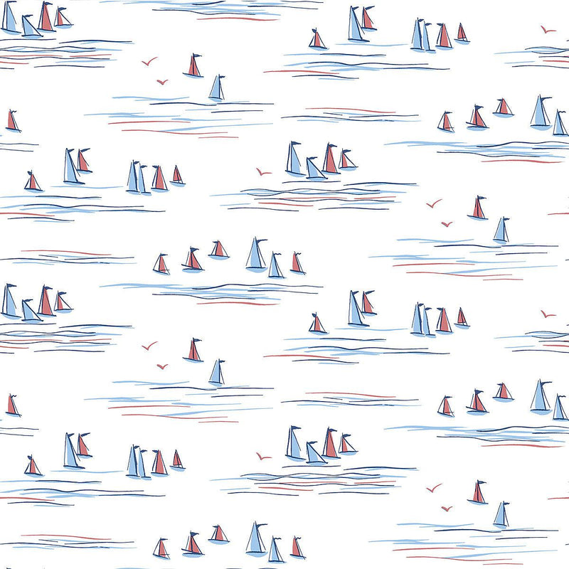 Wallpaper Full Sails Wallpaper Sample // Blue & Red 8 x 10 