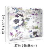 Wallpaper Garden Anemone Peel & Stick Wallpaper // Lilac & Green 