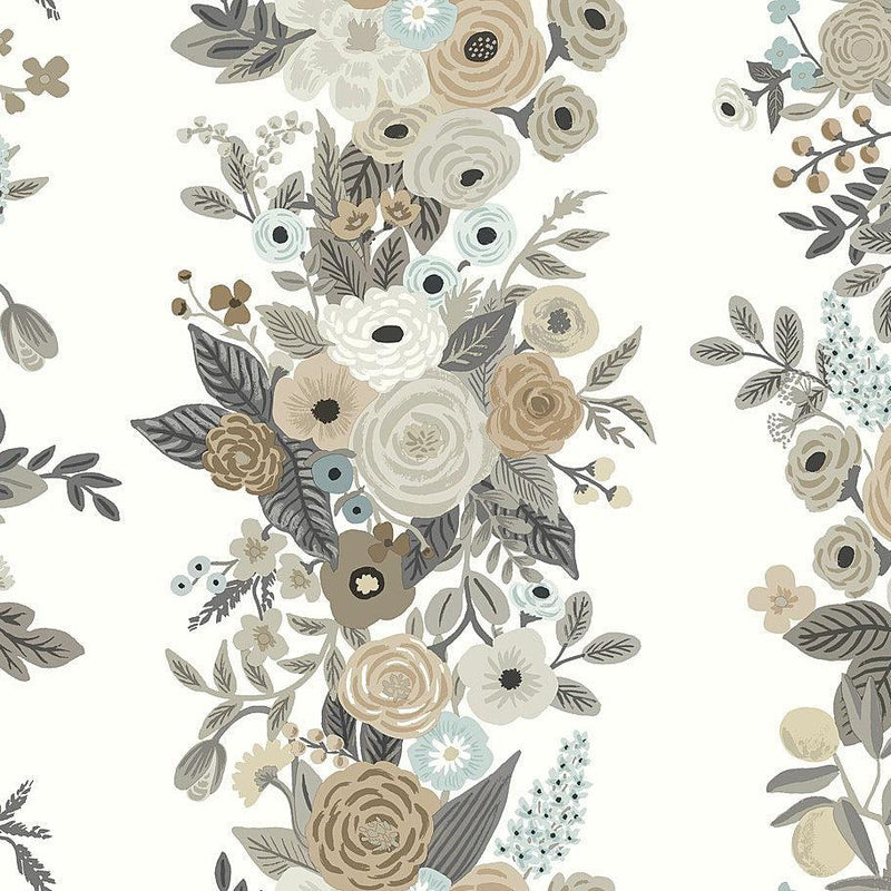 Wallpaper Garden Party Trellis Wallpaper Sample // White & Brown 8 x 10 
