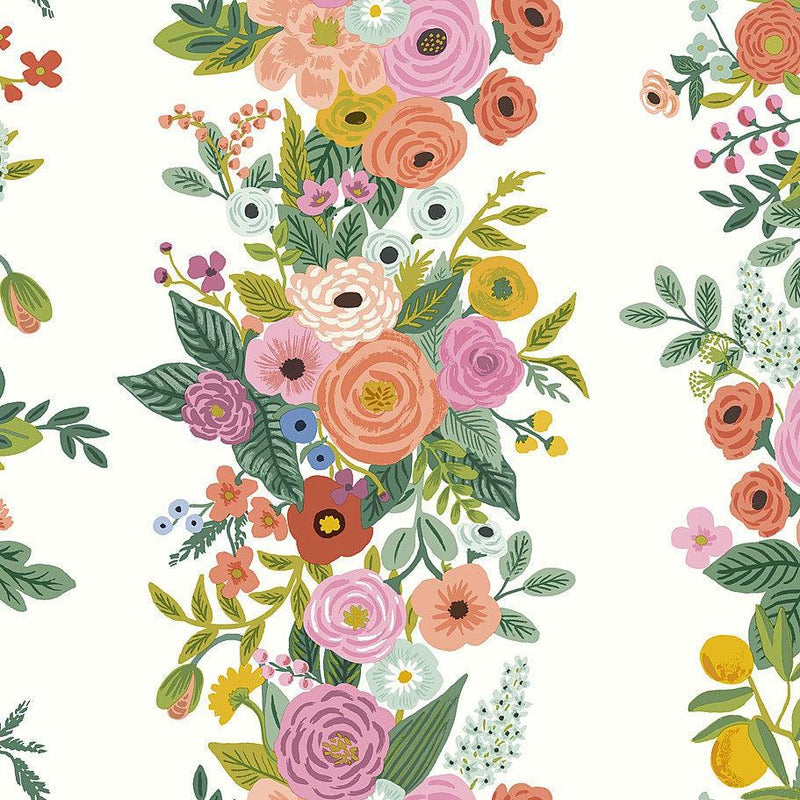 Wallpaper Garden Party Trellis Wallpaper Sample // White & Dark Pink 8 x 10 