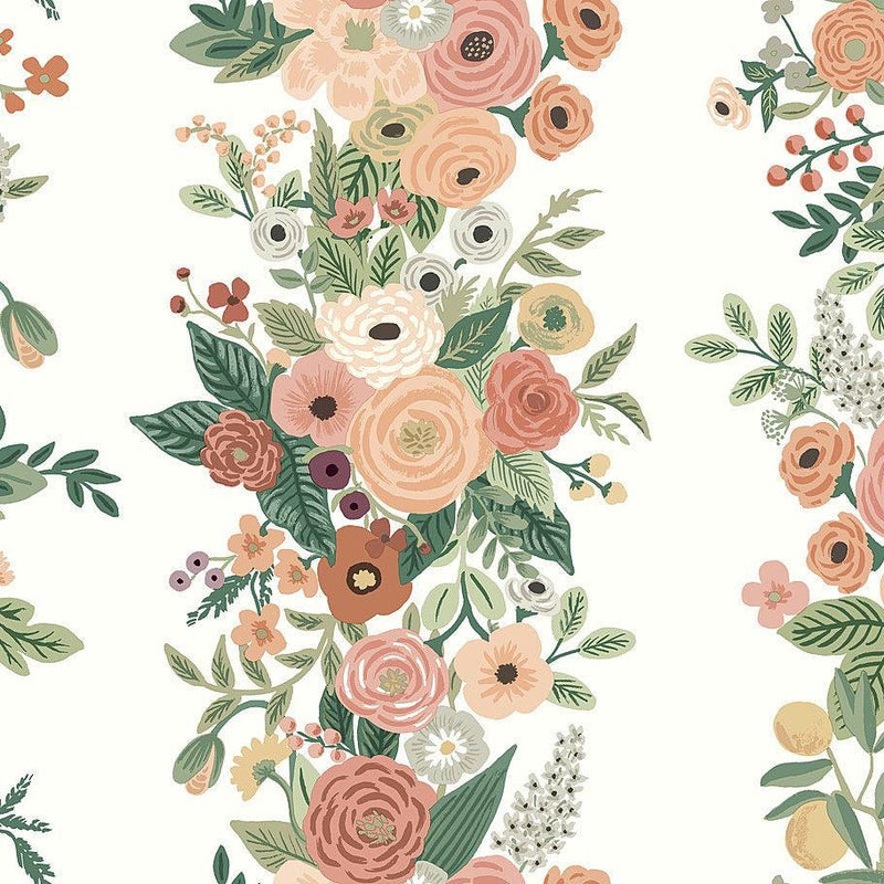 Wallpaper Garden Party Trellis Wallpaper Sample // White & Light Pink 8 x 10 