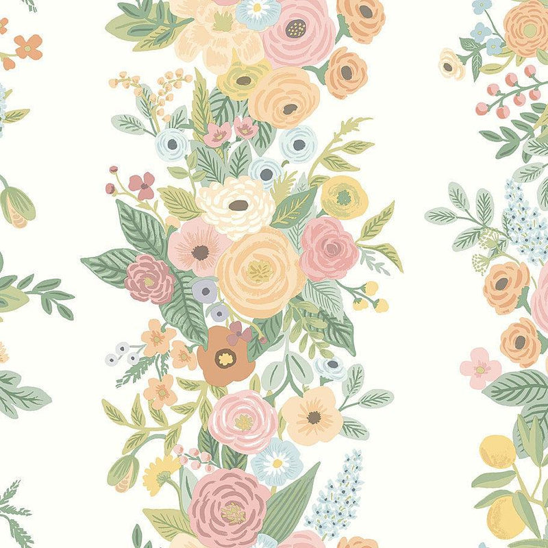 Wallpaper Garden Party Trellis Wallpaper Sample // White & Pale Pink 8 x 10 